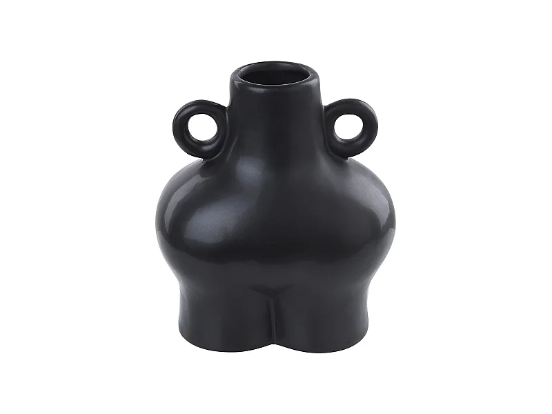 Blumenvase NAFPLIO Keramik 32 cm Schwarz