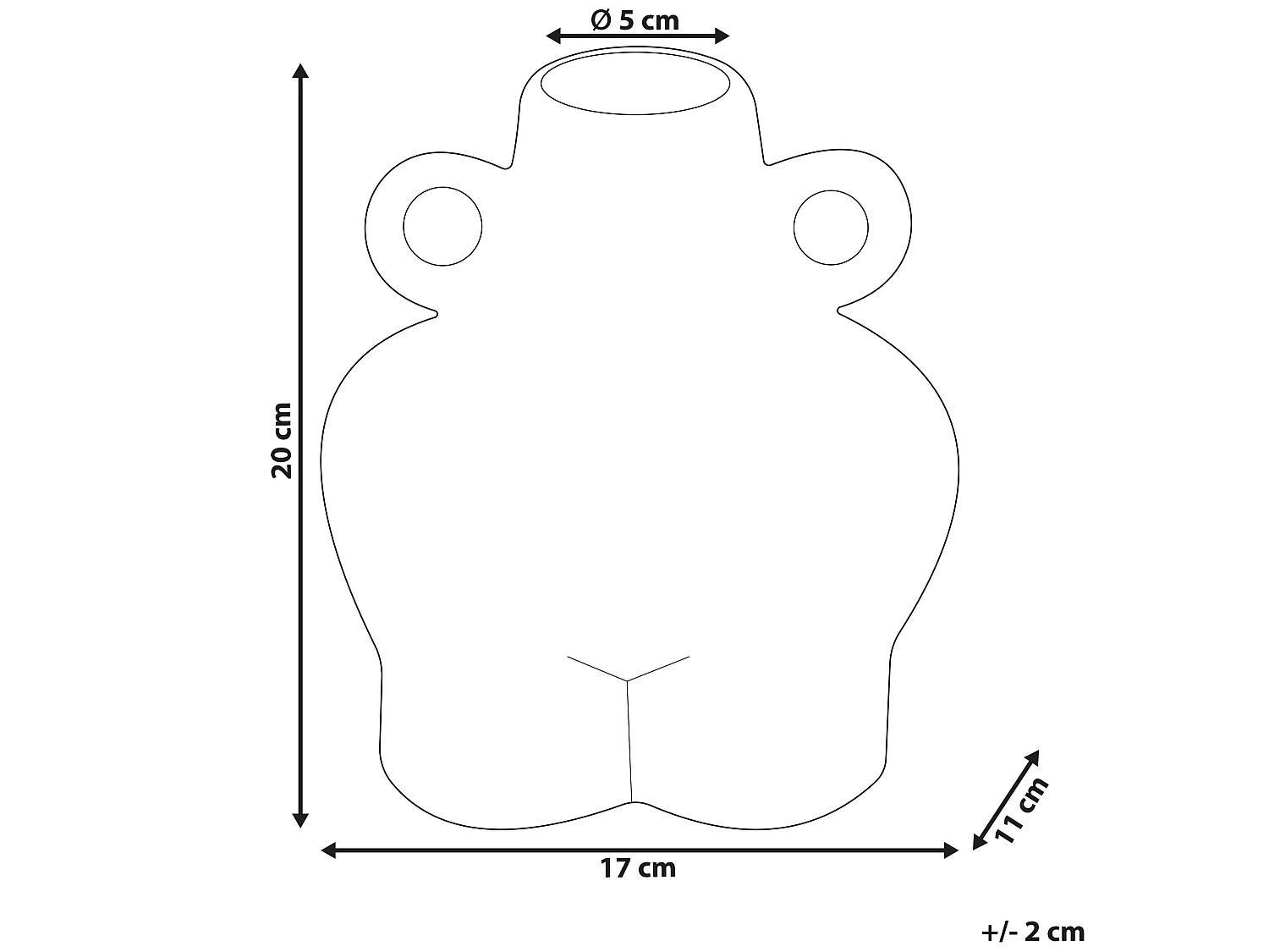 Vase à fleurs NAFPLIO Céramique 20 cm Noir