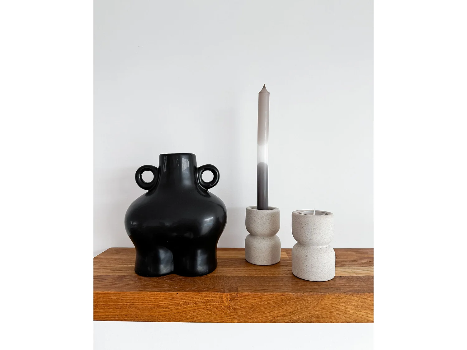 Vase à fleurs NAFPLIO Céramique 32 cm Noir