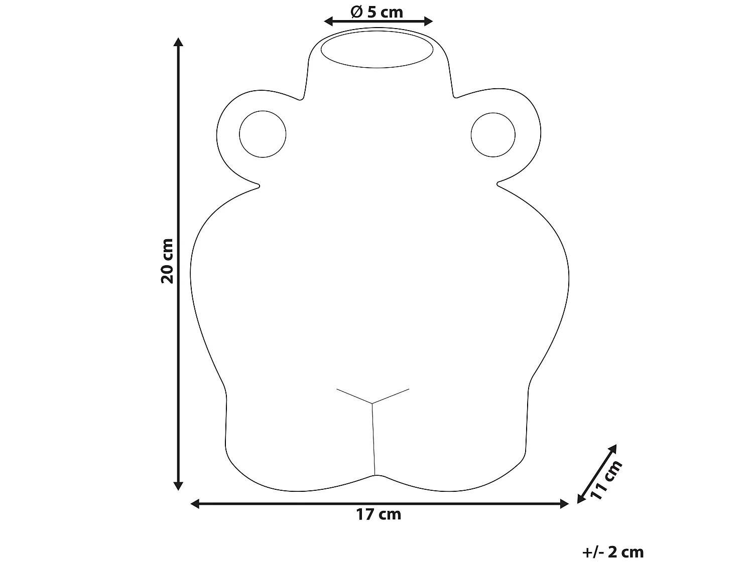 Vase à fleurs NAFPLIO Céramique 20 cm Noir