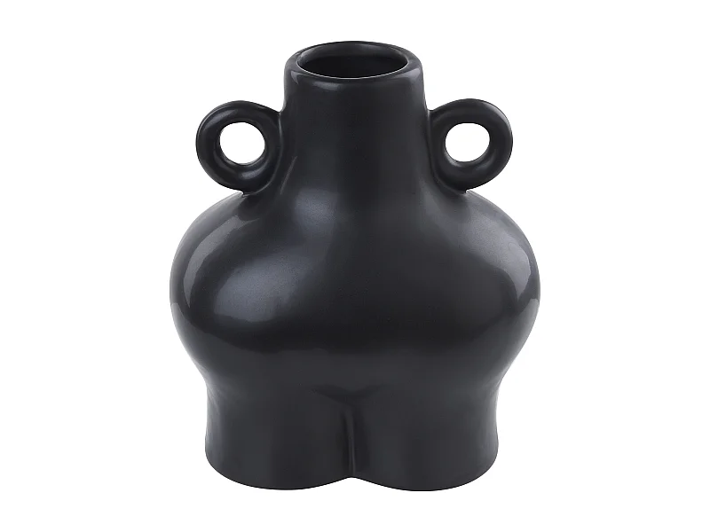 Vase à fleurs NAFPLIO Céramique 20 cm Noir