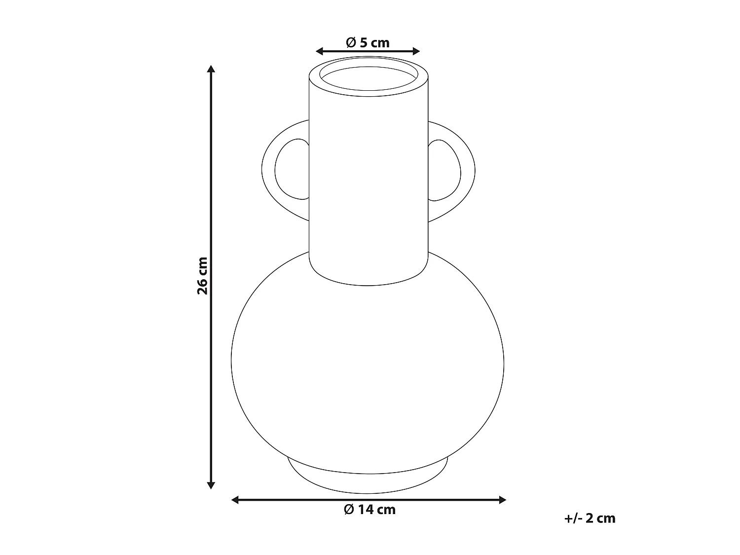 Vase à fleurs PEREA Céramique 26 cm Noir