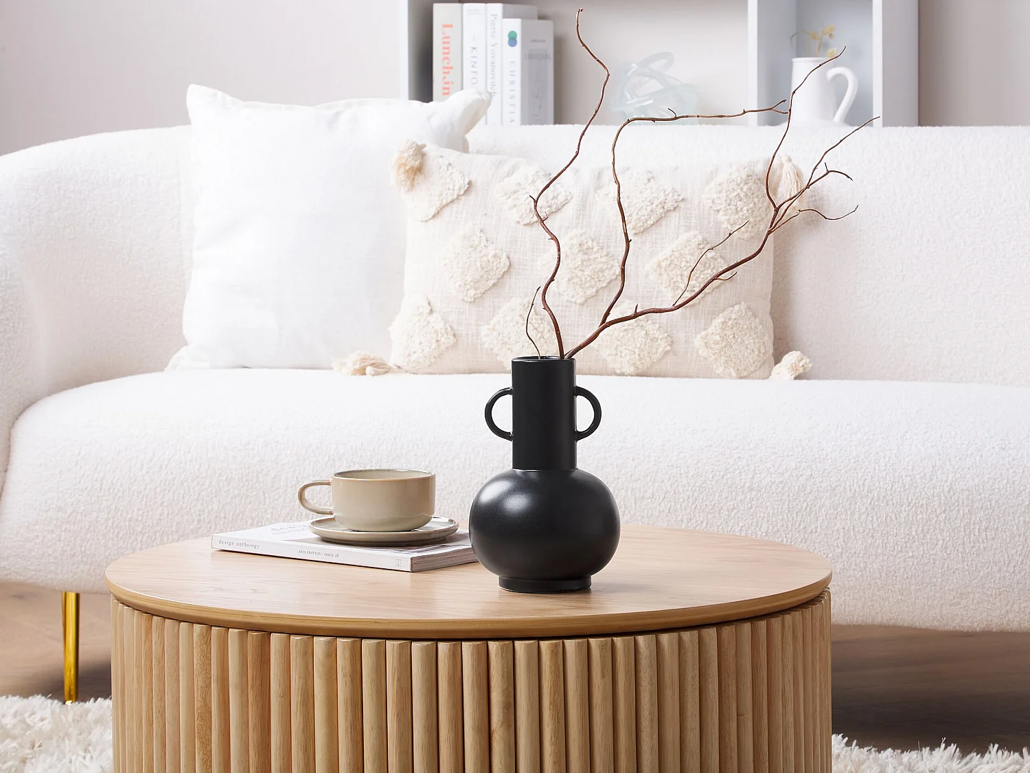 Vase à fleurs PEREA Céramique 26 cm Noir