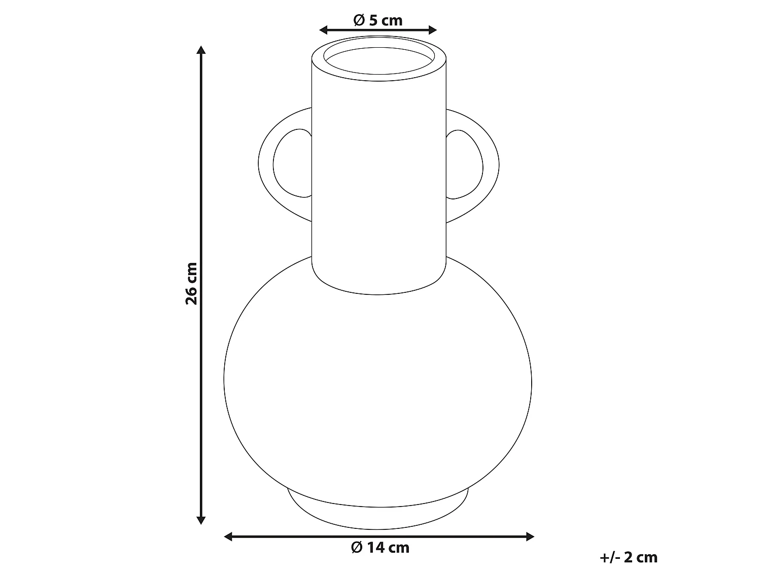 Vaso da fiori PEREA Ceramica 26 cm Nero