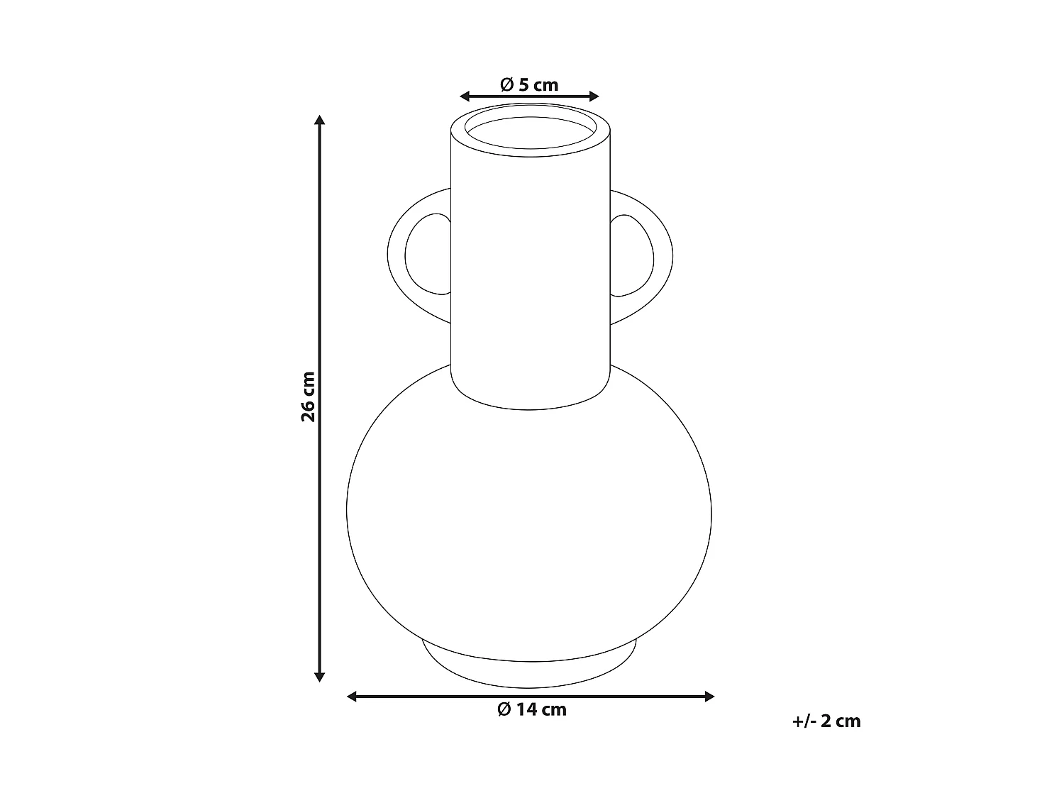 Bloemenvaas PEREA Keramiek 26 cm Zwart