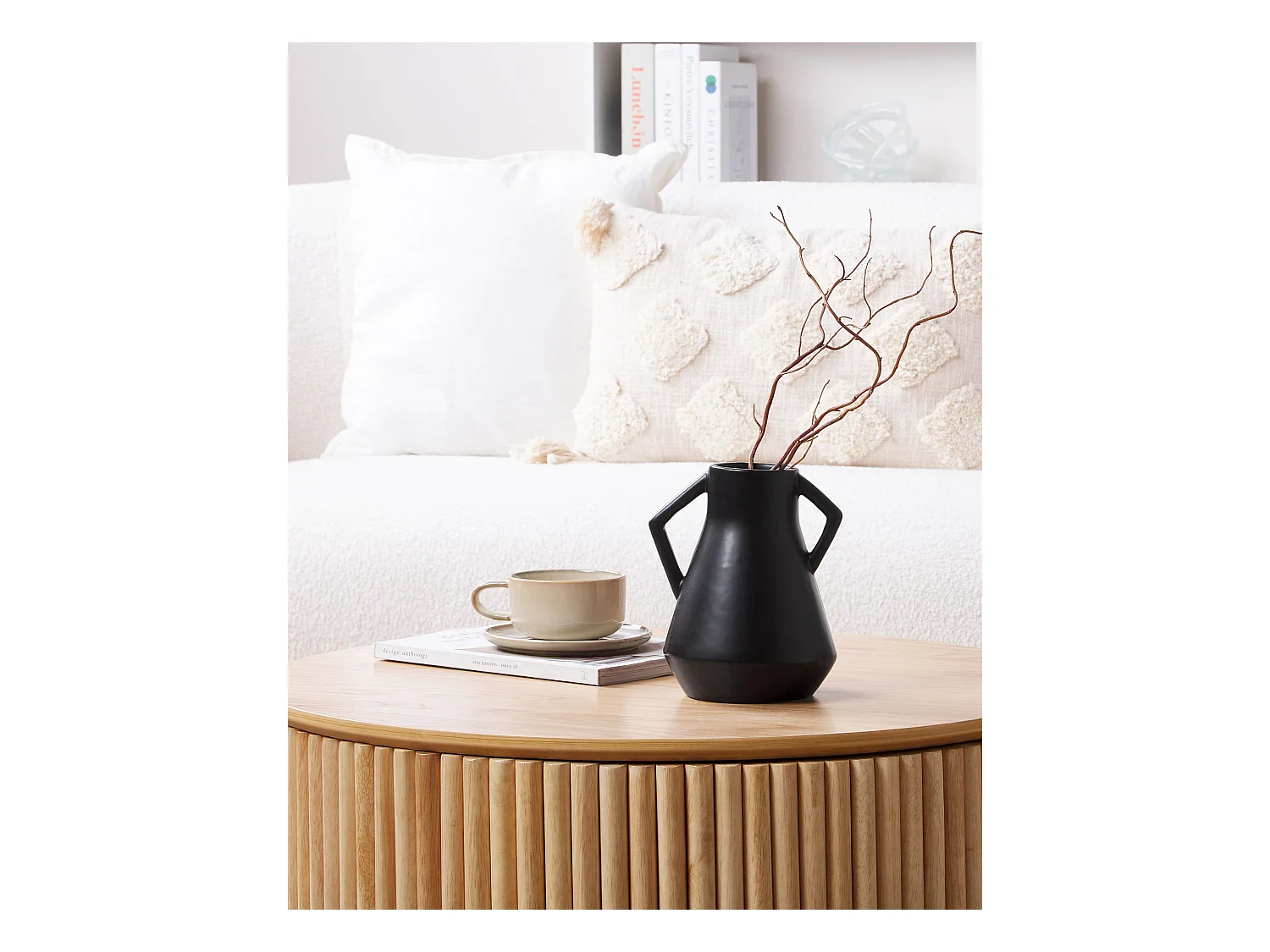 Bloemenvaas FERMI Keramiek 20 cm Zwart