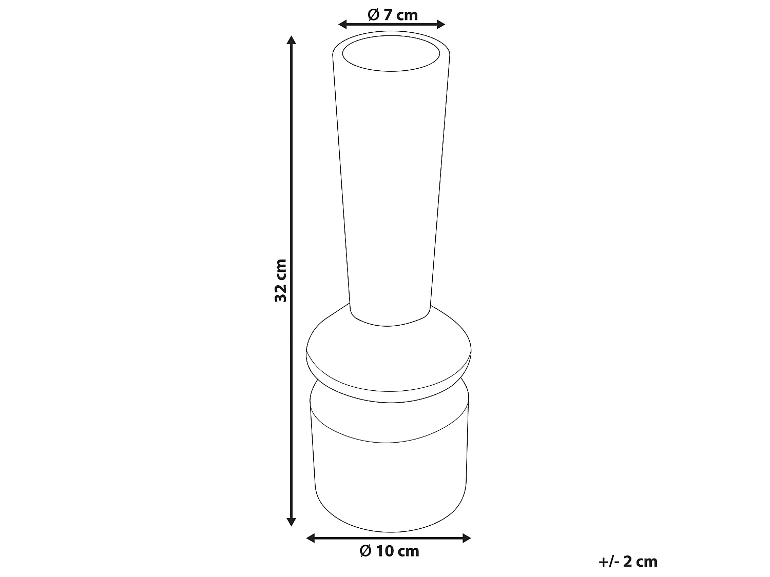 Vase à fleurs PEANIA Céramique 30 cm Noir