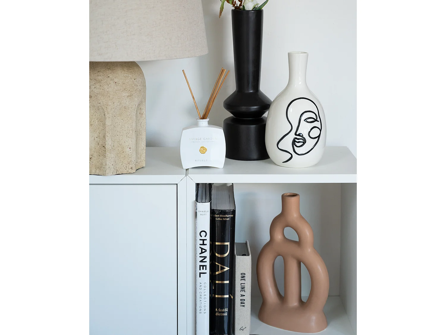 Vase à fleurs PEANIA Céramique 30 cm Noir