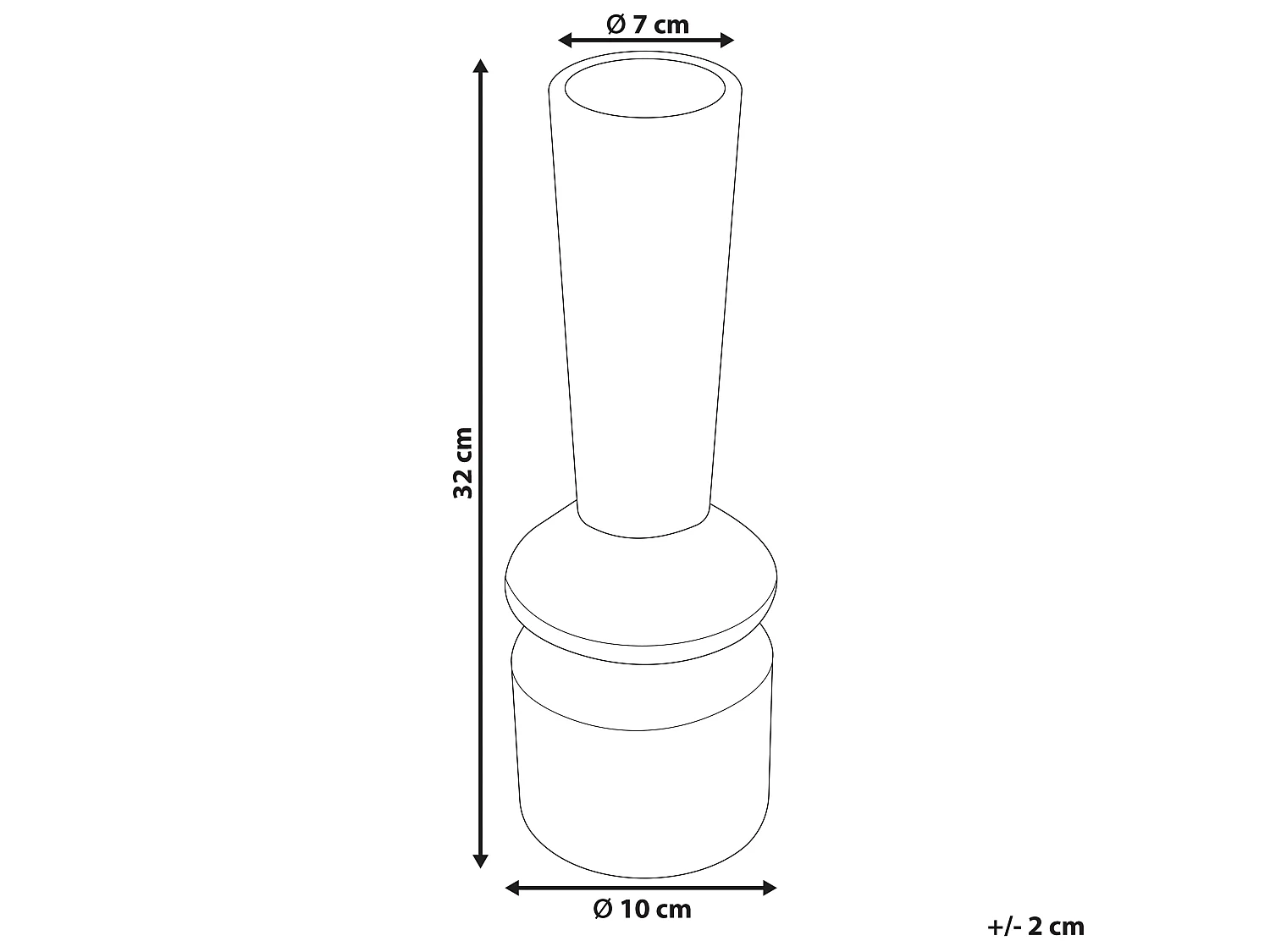 Vase à fleurs PEANIA Céramique 30 cm Noir