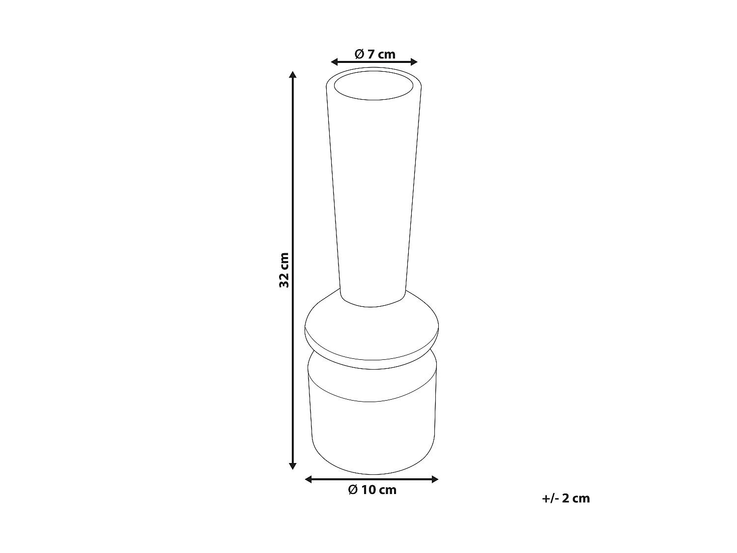 Vase à fleurs PEANIA Céramique 30 cm Noir