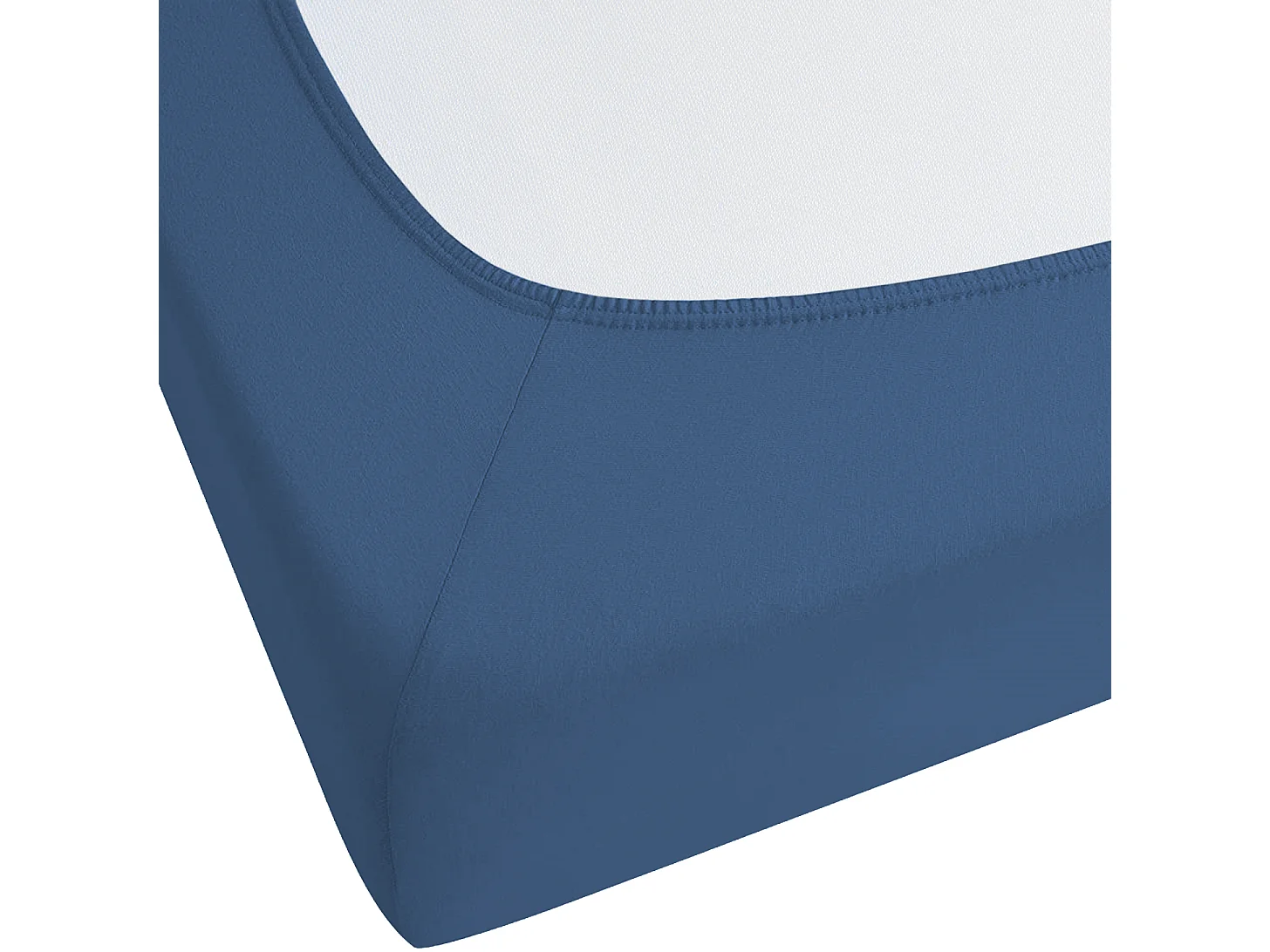 Fitted Sheet JANBU Cotton 160 x 200 cm Navy Blue