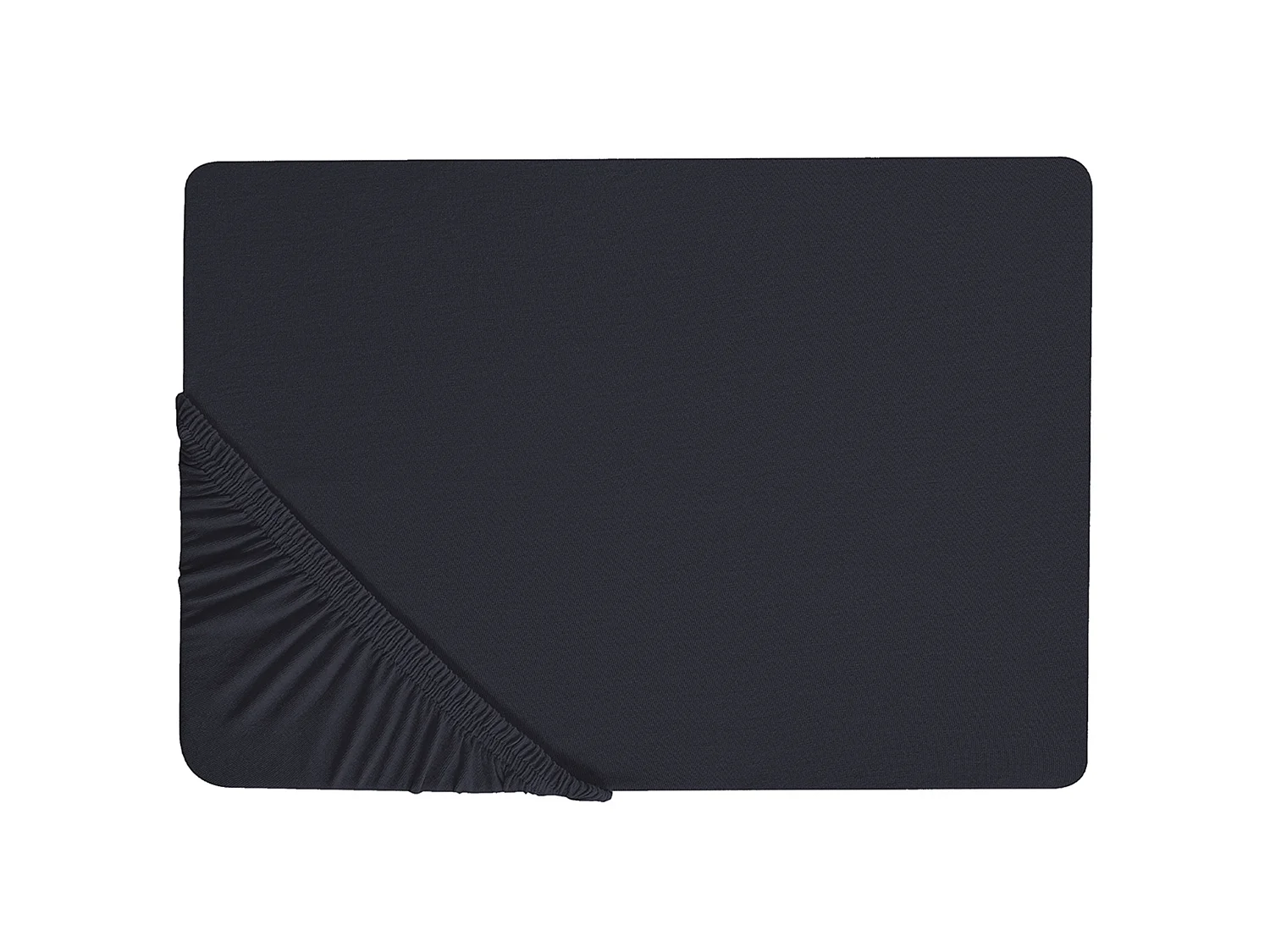 Spannbettlaken Baumwolle schwarz 140 x 200 cm Steghöhe 30 cm mit Gummizug Janbu