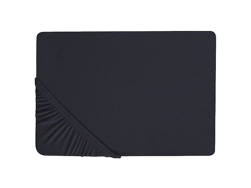 Hoeslaken JANBU Katoen 140 x 200 cm Zwart