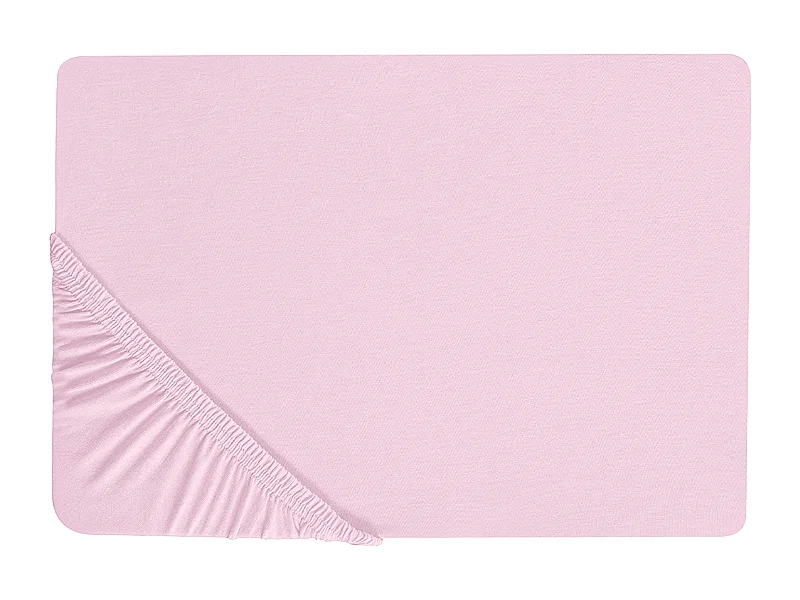 Hoeslaken JANBU Katoen 160 x 200 cm Pastelroze