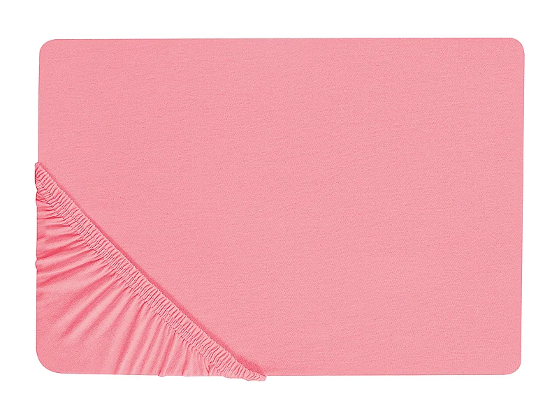 Drap housse JANBU Coton 160 x 200 cm Corail