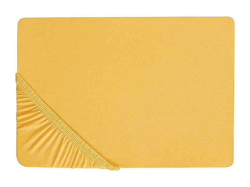 Spannbettlaken JANBU Baumwolle 90 x 200 cm Senfgelb