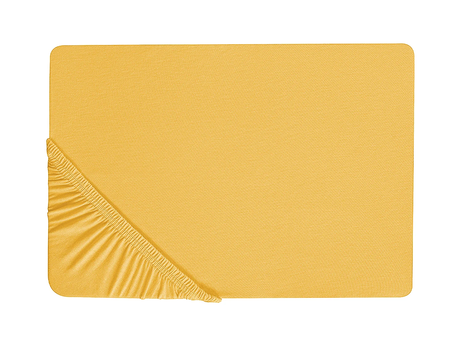 Prześcieradło z gumką JANBU Bawełna 90 x 200 cm Musztardowy