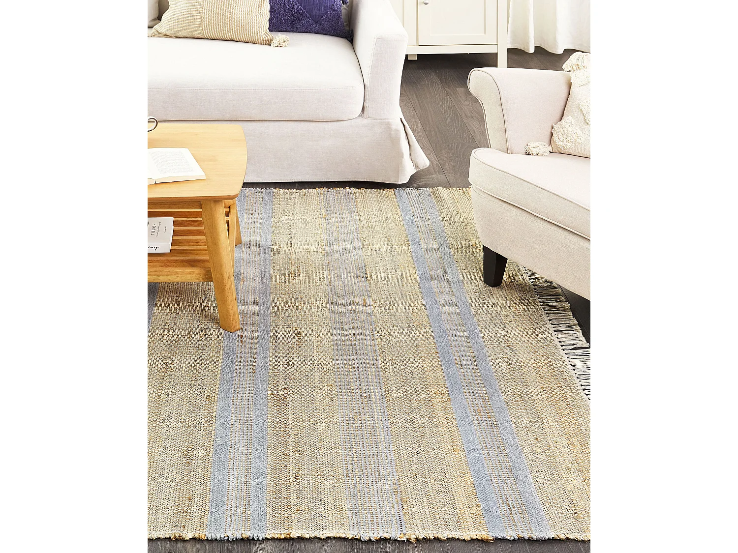 Tapis TALPUR 160 x 230 cm Jute Bleu clair