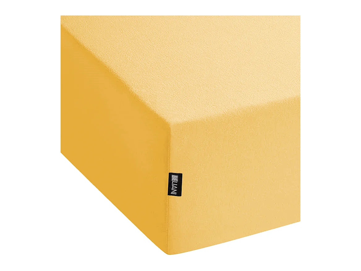 Drap housse JANBU Coton 160 x 200 cm Moutarde