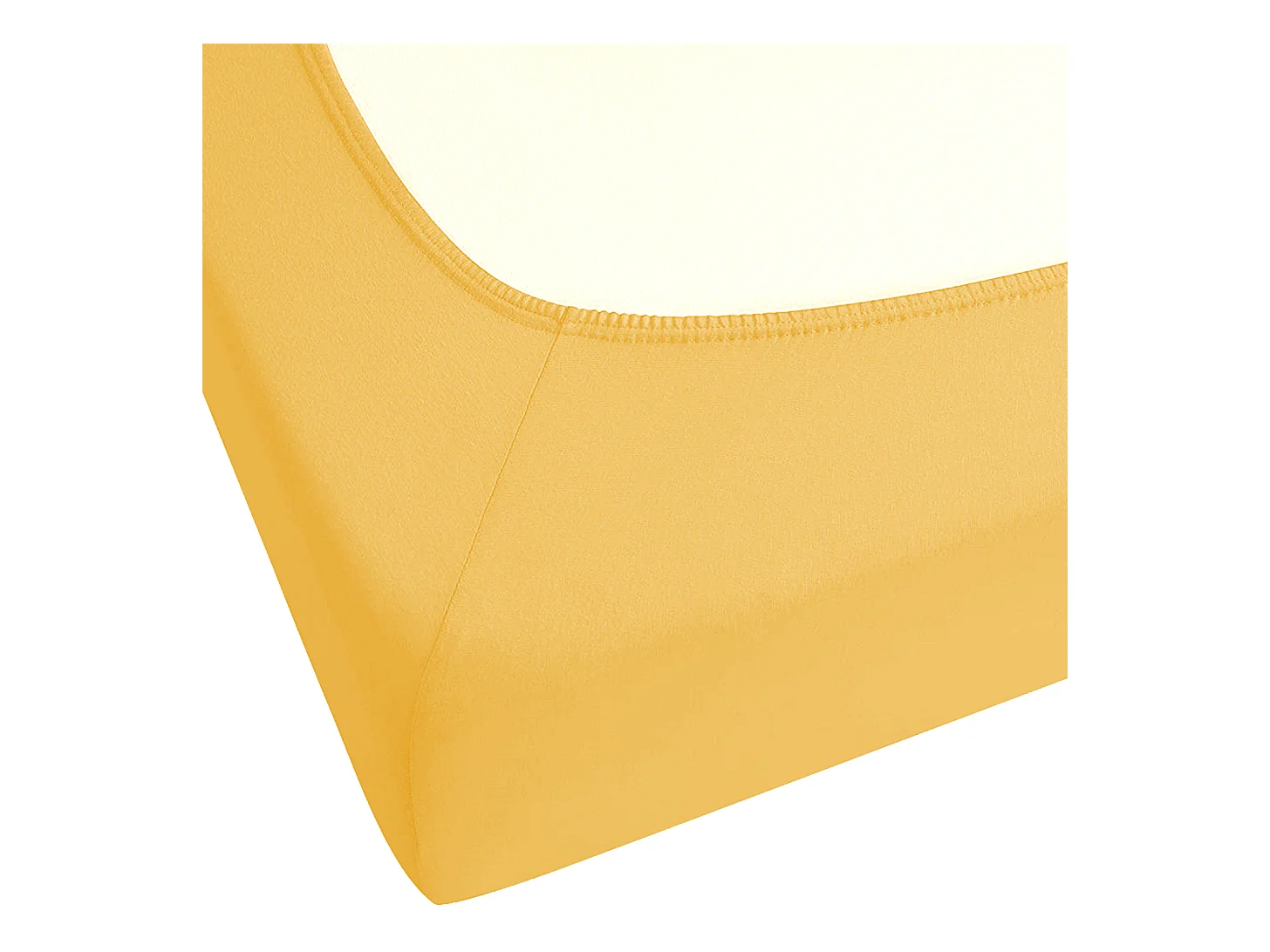 Drap housse JANBU Coton 160 x 200 cm Moutarde