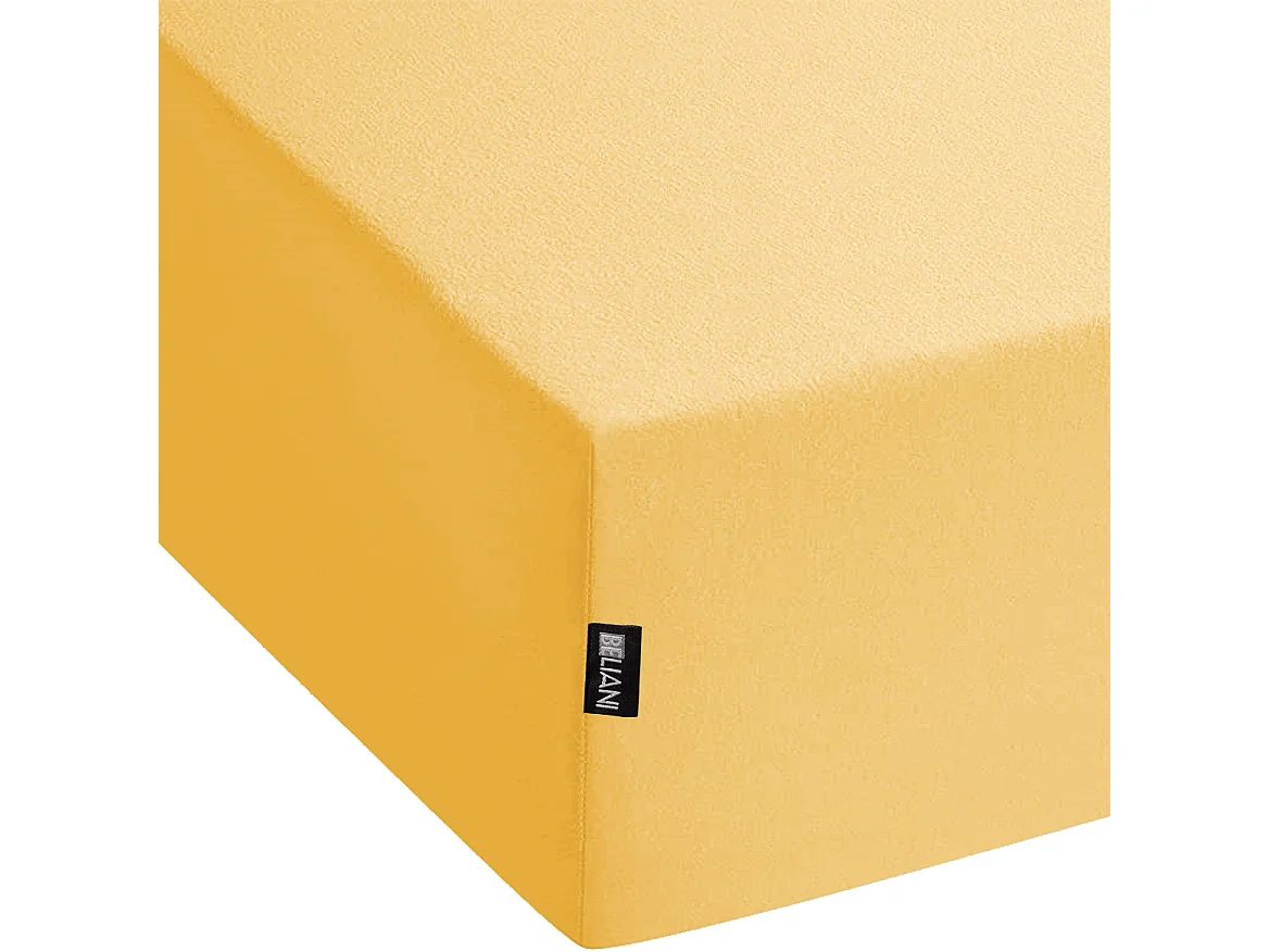 Drap housse JANBU Coton 160 x 200 cm Moutarde