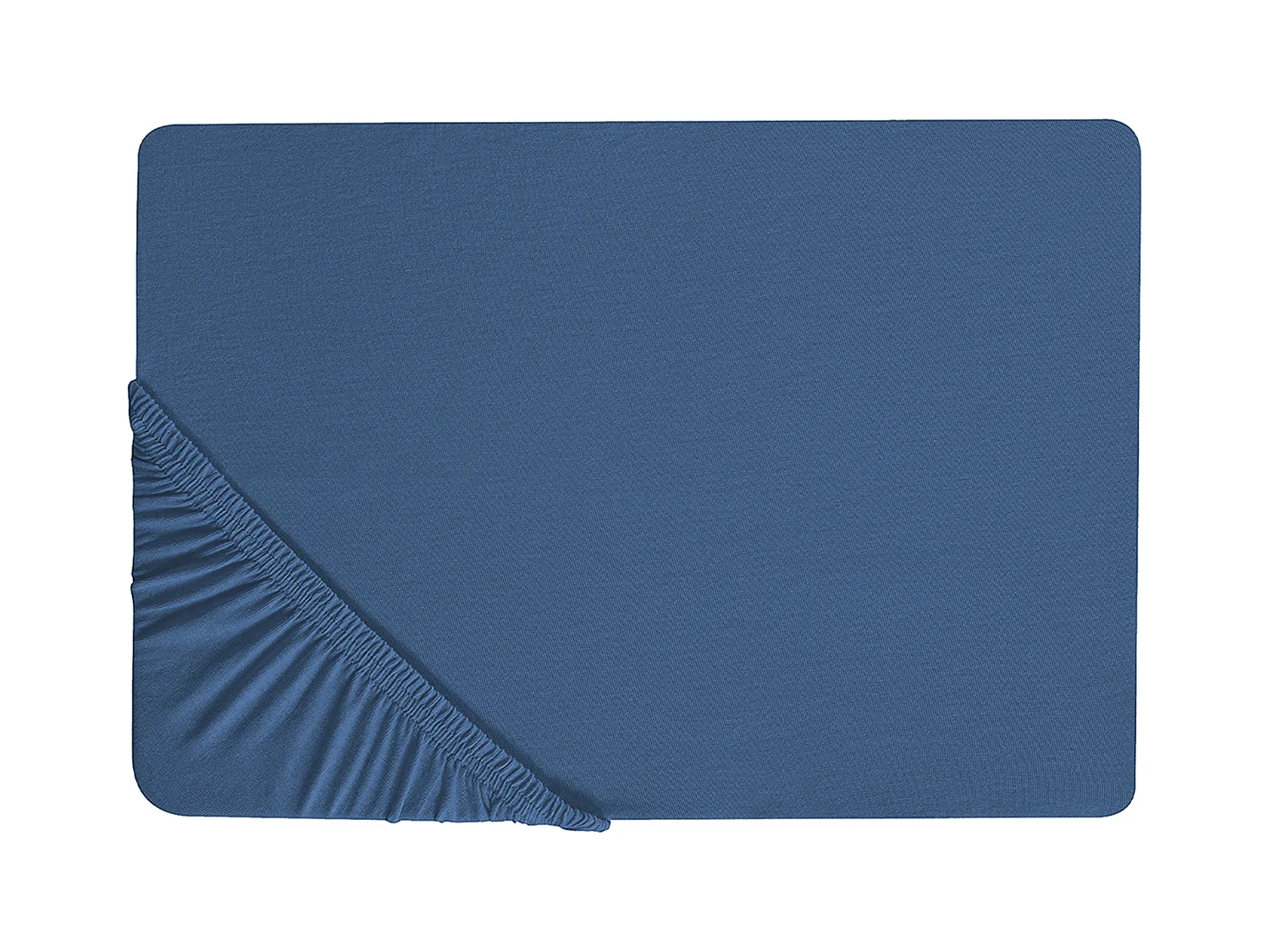 Spannbettlaken Baumwolle marineblau 200 x 200 cm Steghöhe 30 cm mit Gummizug Janbu