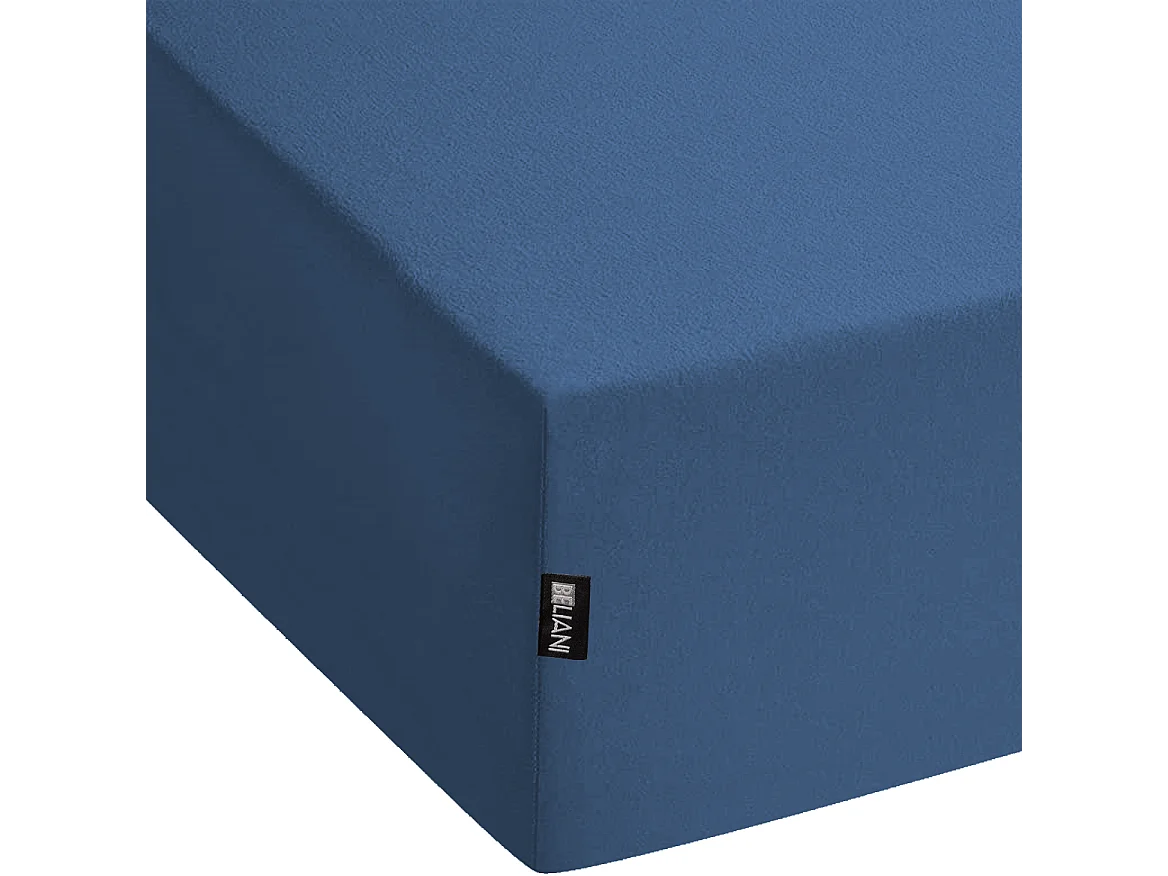 Spannbettlaken Baumwolle marineblau 90 x 200 cm Steghöhe 30 cm mit Gummizug Janbu
