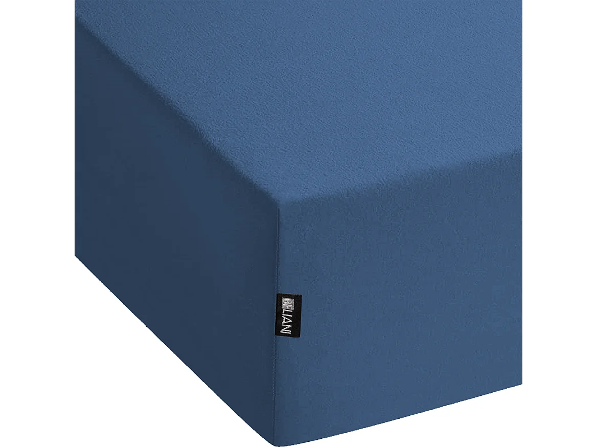 Fitted Sheet JANBU Cotton 180 x 200 cm Navy Blue