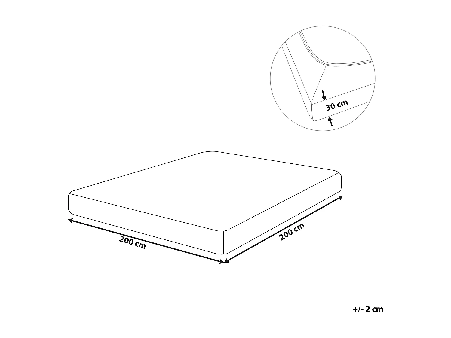 Drap housse JANBU Coton 200 x 200 cm Noir