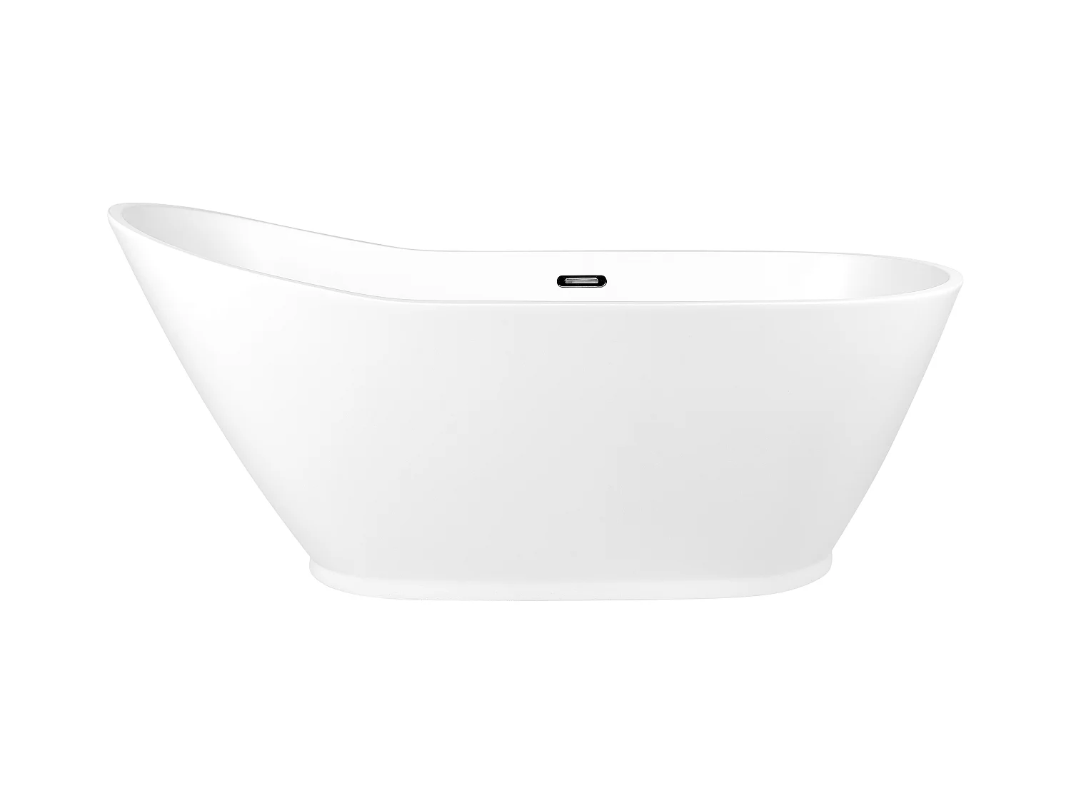 Freistehende Badewanne aus Acryl weiß matt 170 x 75 cm oval modern Londrina