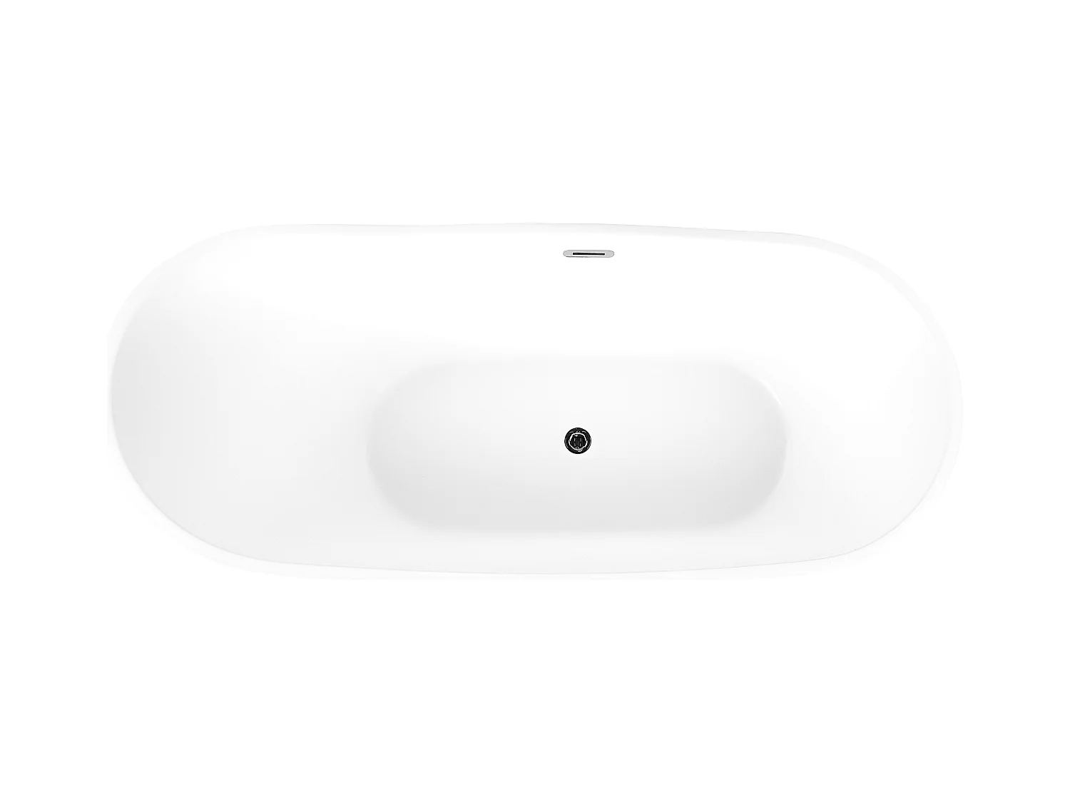 Freistehende Badewanne aus Acryl weiß matt 170 x 75 cm oval modern Londrina