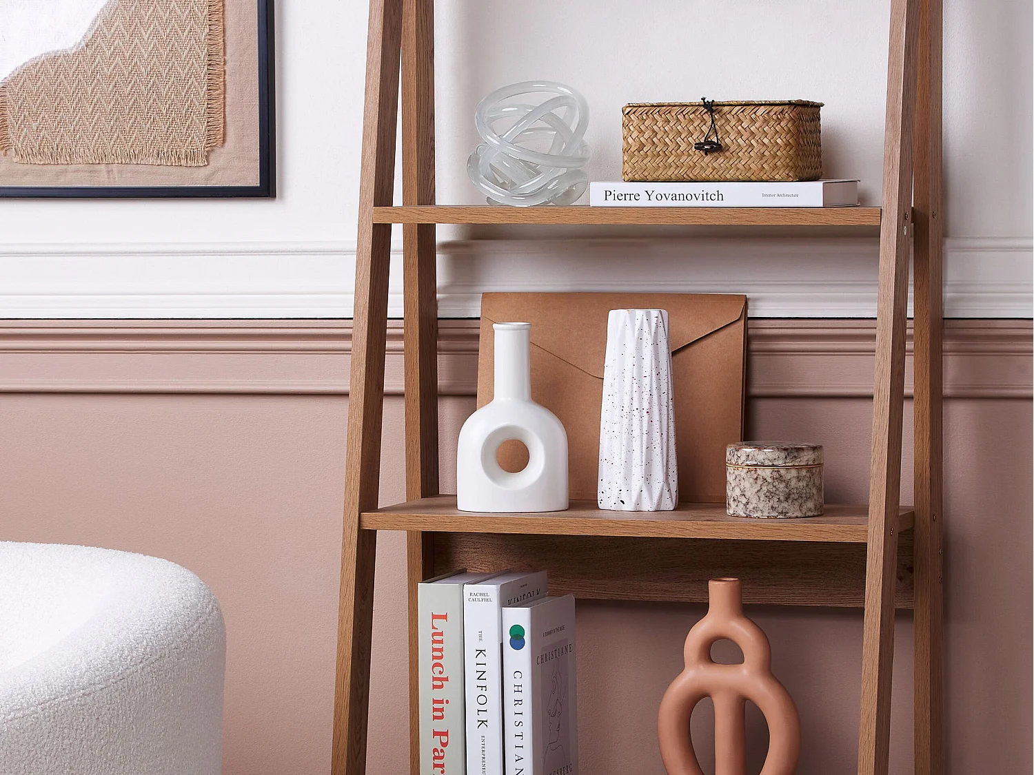 Jarro de flores AMALIADA Grés 24 cm Branco