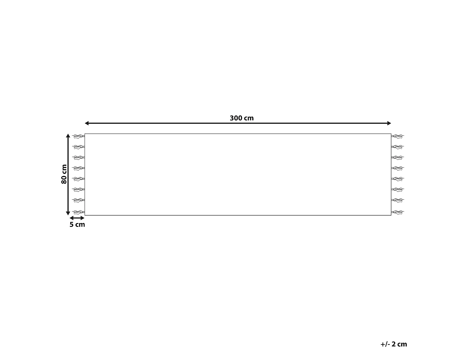 Vloerkleed jute beige/lichtblauw 80 x 300 cm TALPUR