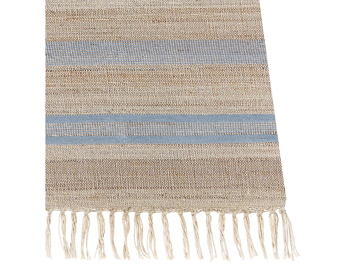 Vloerkleed jute beige/lichtblauw 80 x 300 cm TALPUR