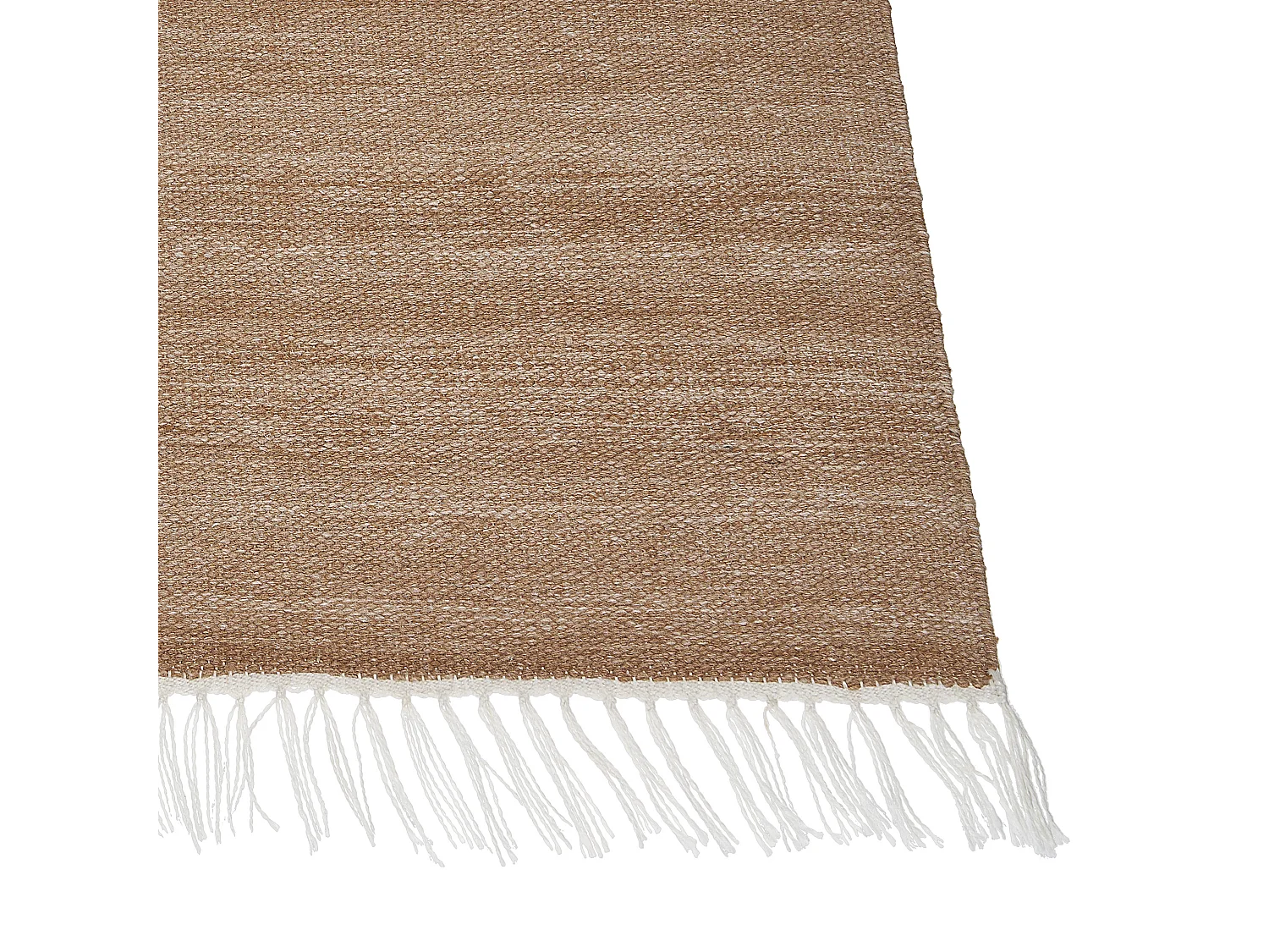 Outdoor Teppich Matte beige mit Fransen 160 x 230 cm hangewebt Modern Malhia