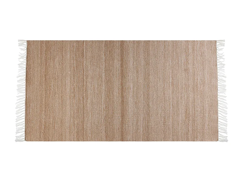 Outdoor Teppich Läufer beige mit Fransen 80 x 150 cm hangewebt Modern Malhia