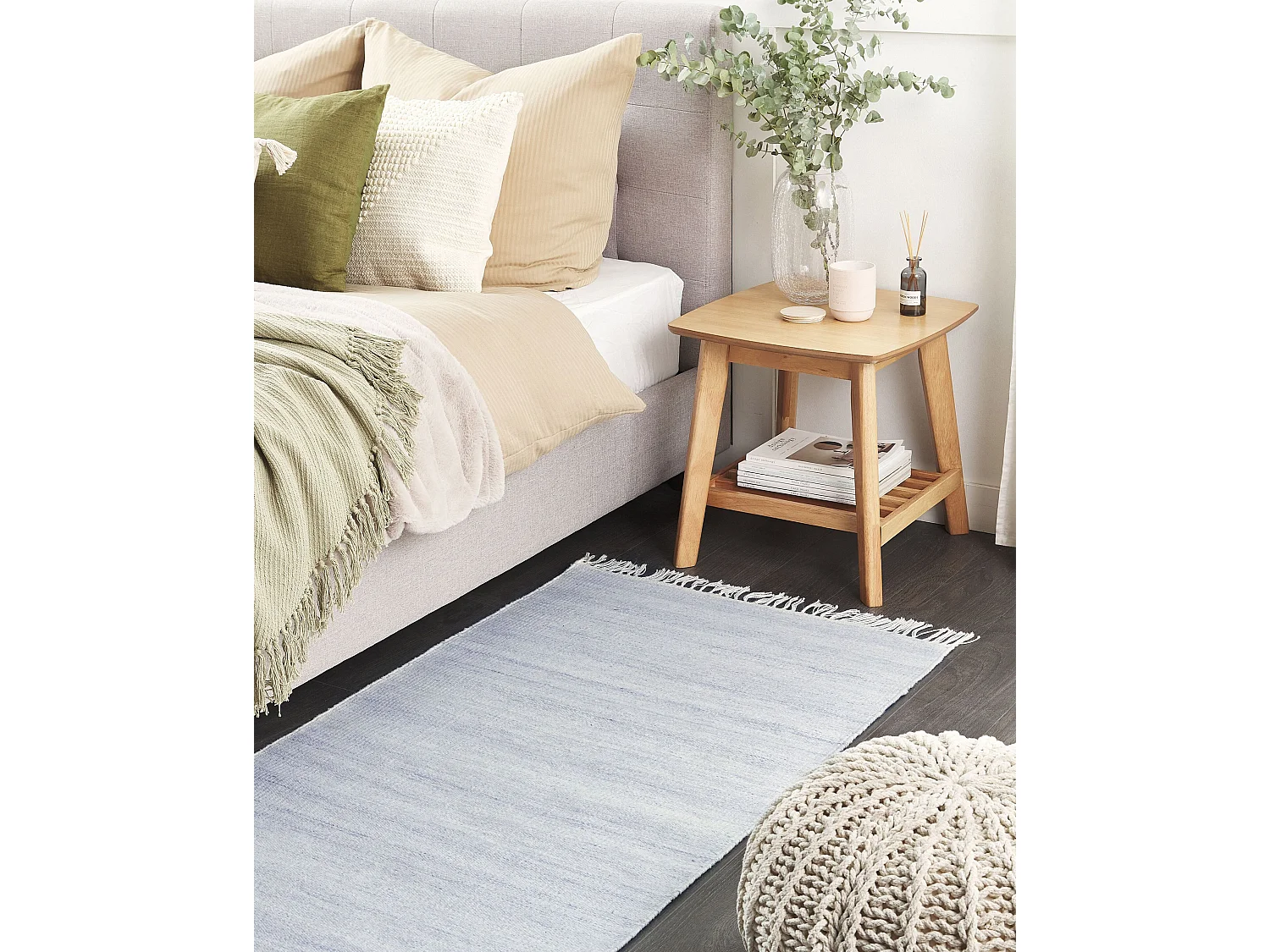 Vloerkleed synthetisch lichtblauw 80 x 150 cm MALHIA