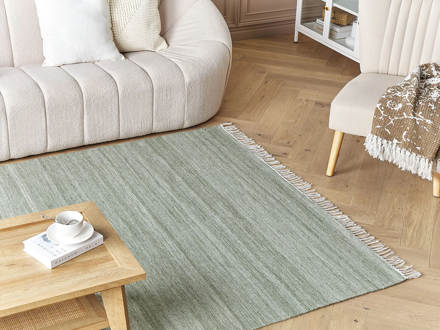 Vloerkleed synthetisch lichtgroen 160 x 230 cm MALHIA