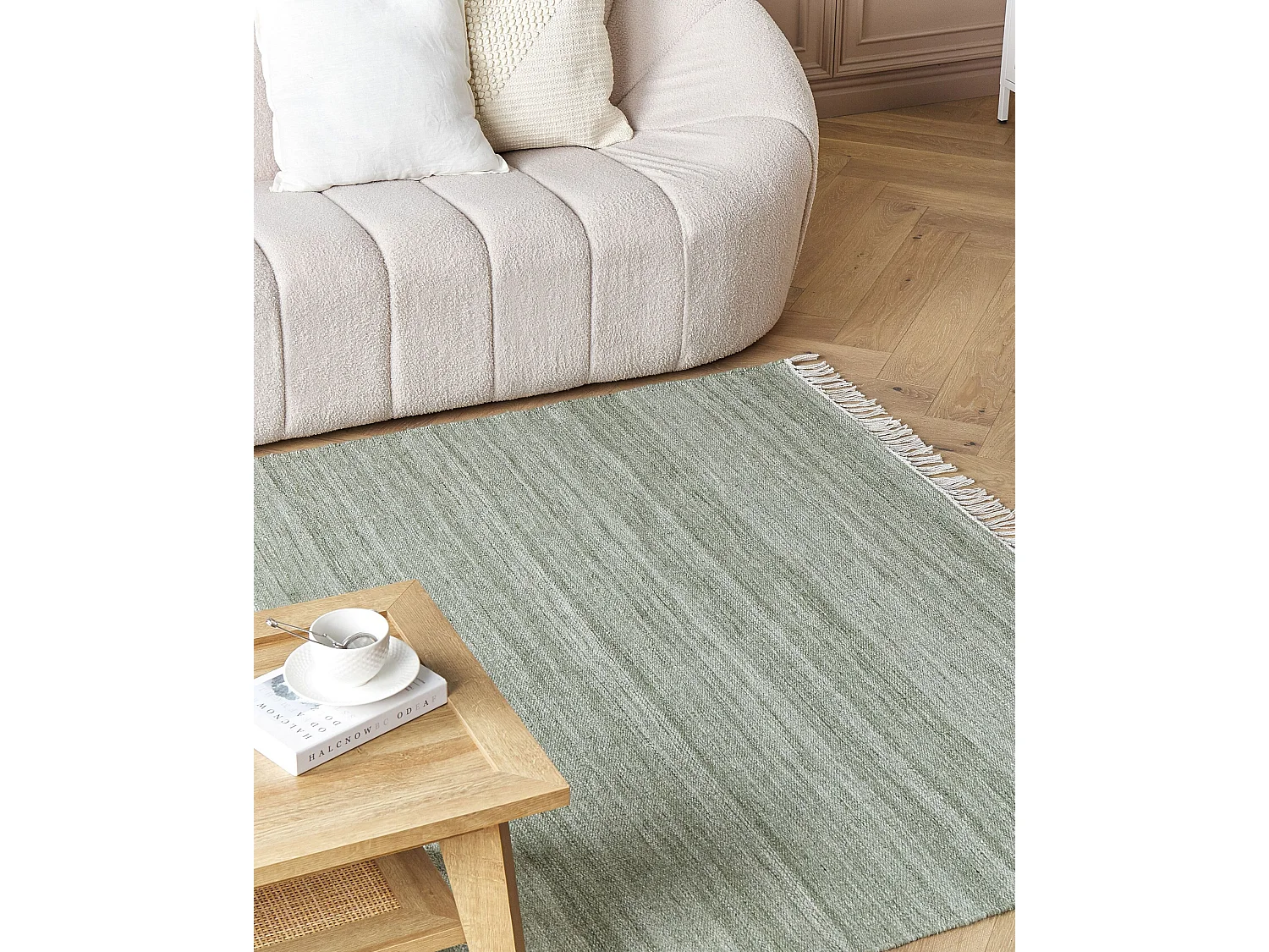 Vloerkleed synthetisch lichtgroen 160 x 230 cm MALHIA