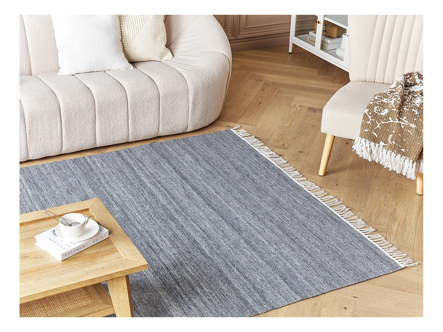 Teppich grau 160 x 230 cm Kurzflor MALHIA