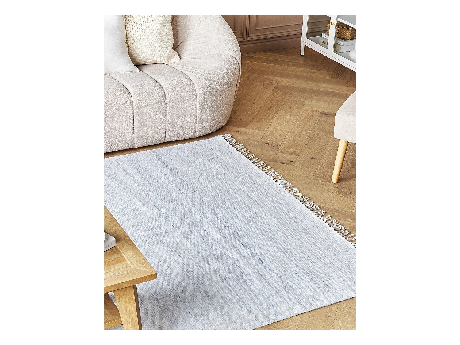 Teppich hellblau 160 x 230 cm Kurzflor MALHIA