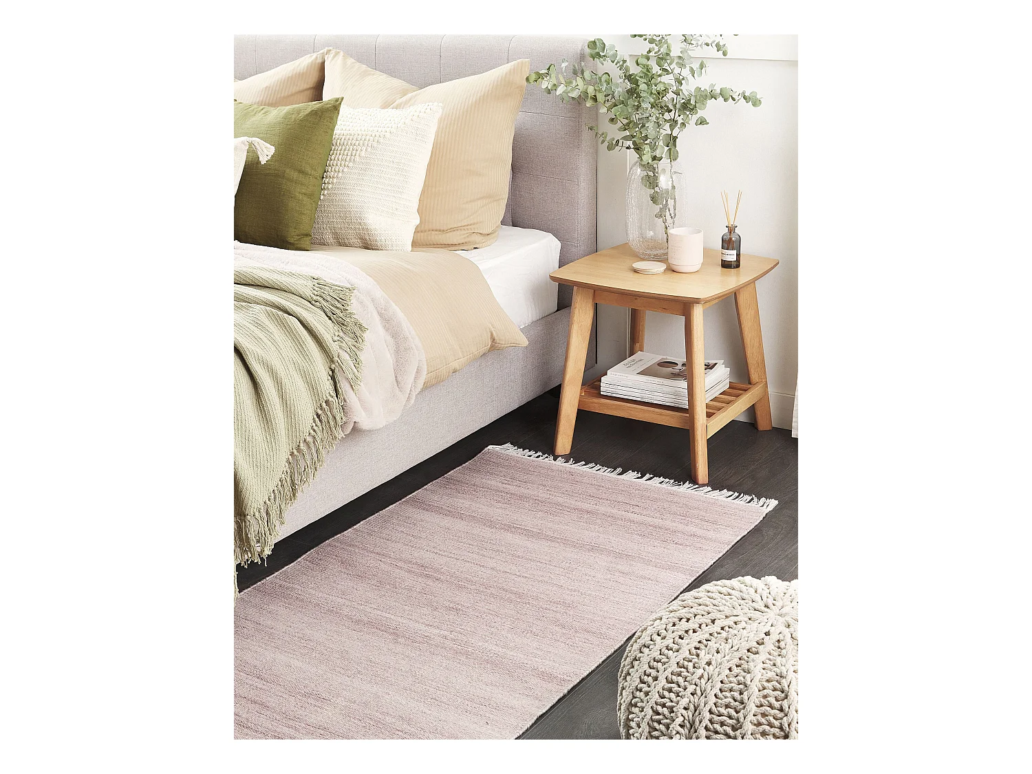 Vloerkleed synthetisch lichtrood 80 x 150 cm MALHIA