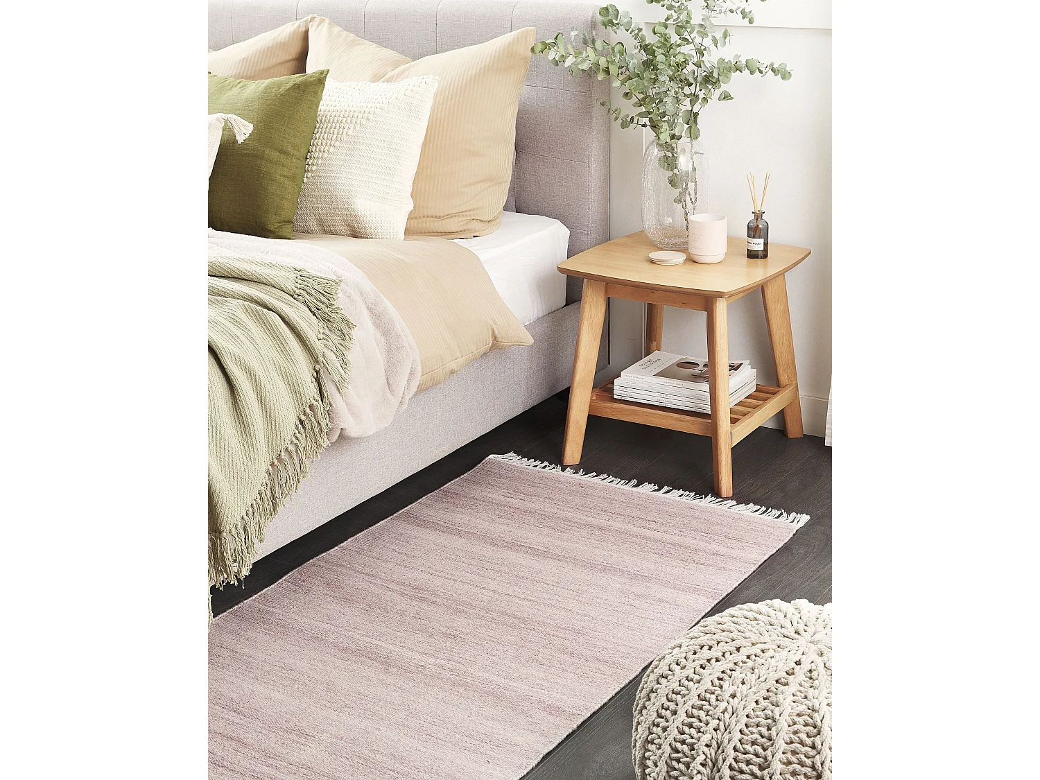 Vloerkleed synthetisch lichtrood 80 x 150 cm MALHIA