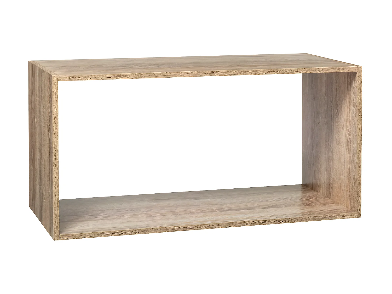 Meuble Étagère rectangulaire effet chêne naturel  H  34.5 cm - à poser ou mural