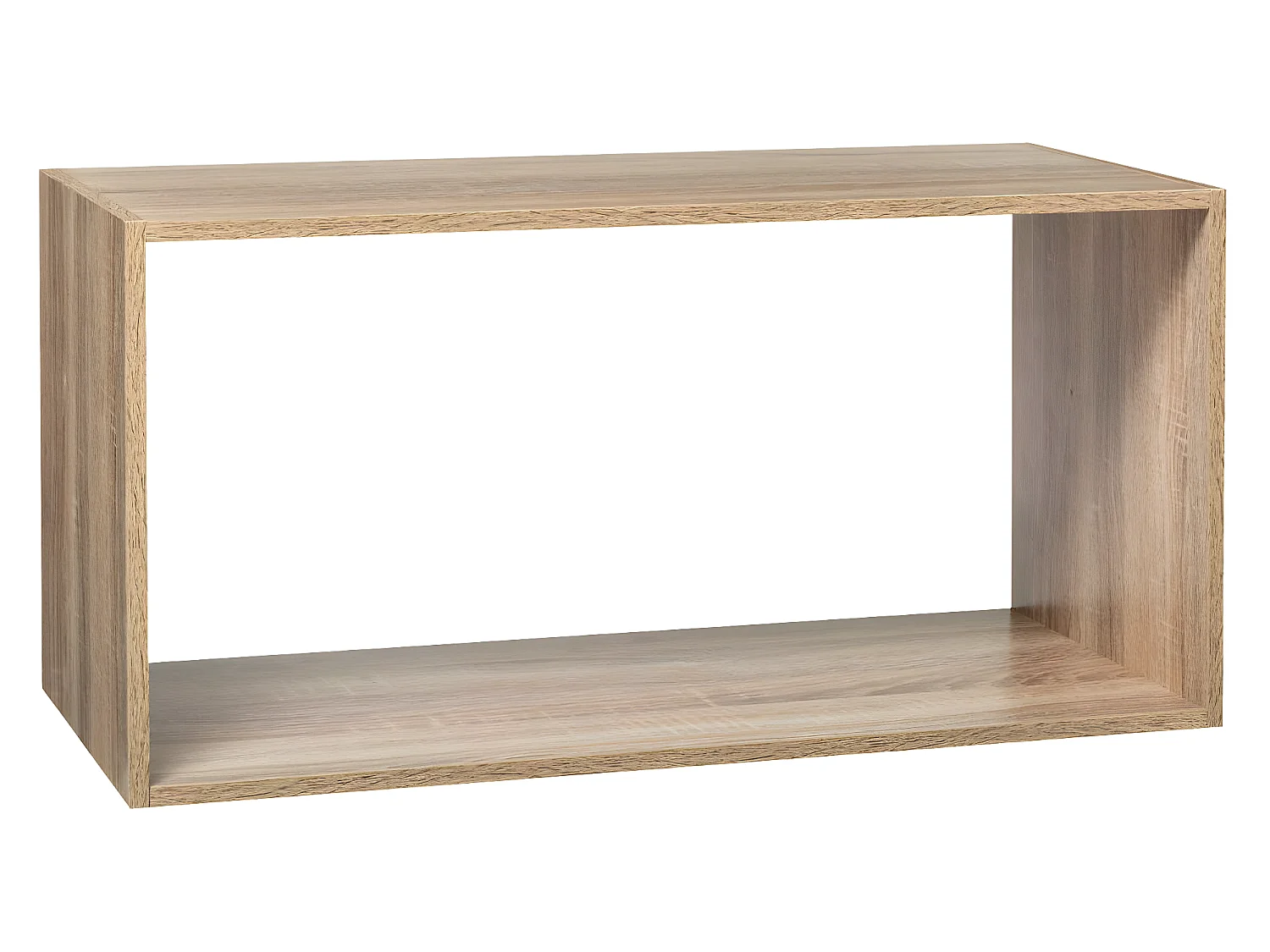 Meuble Étagère rectangulaire effet chêne naturel  H  34.5 cm - à poser ou mural