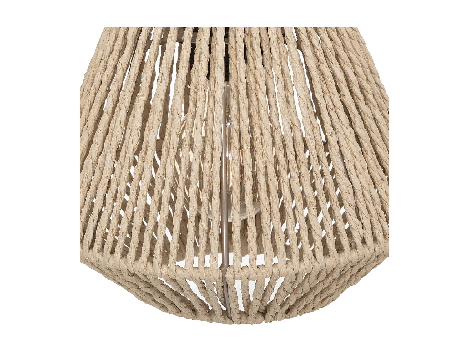 Applique murale en Métal Noir et Corde Beige H 25.5 cm