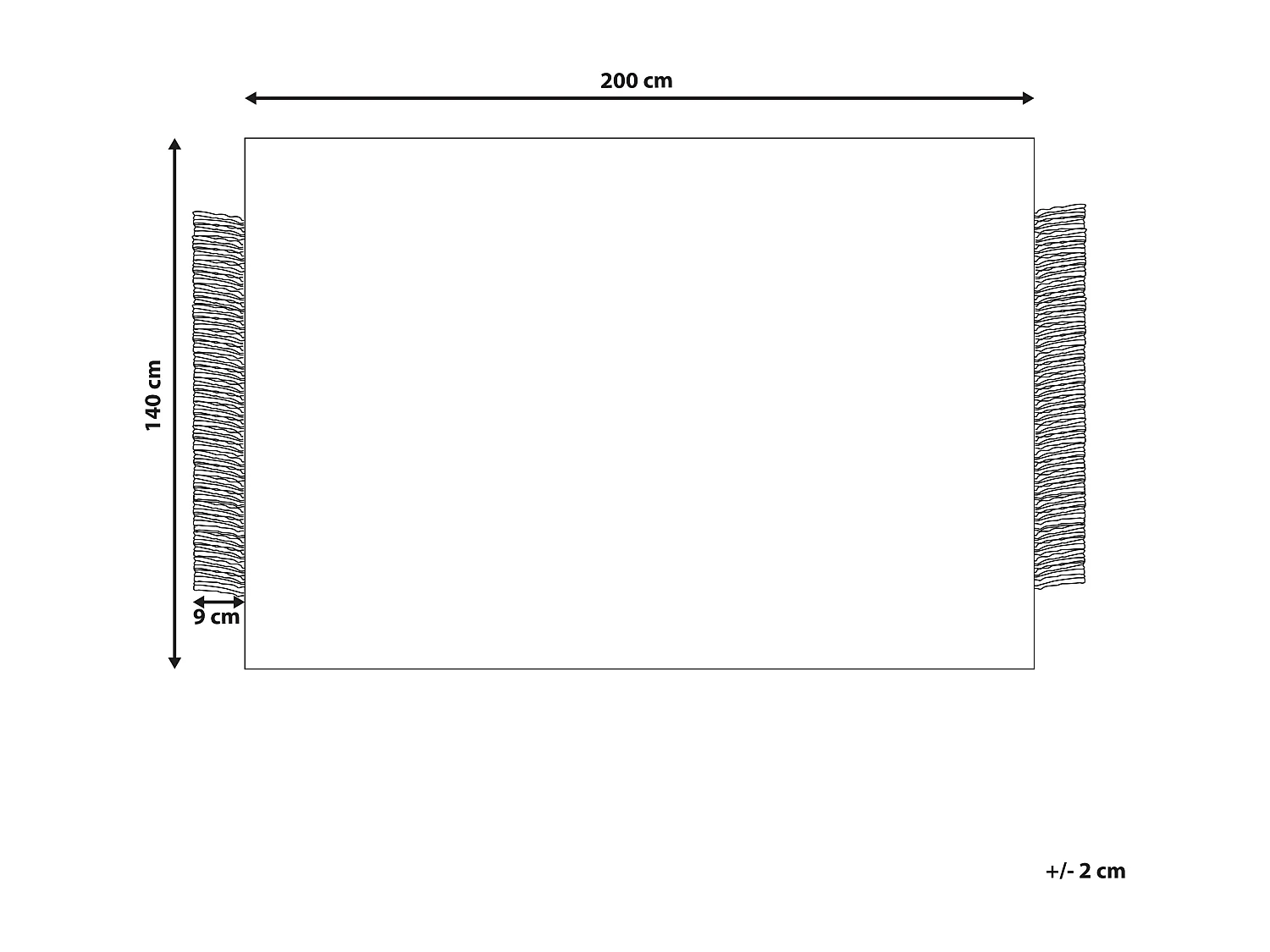 Teppich Wolle / Baumwolle grau 140 x 200 cm mit Fransen weiß handgewebt Tatlisu