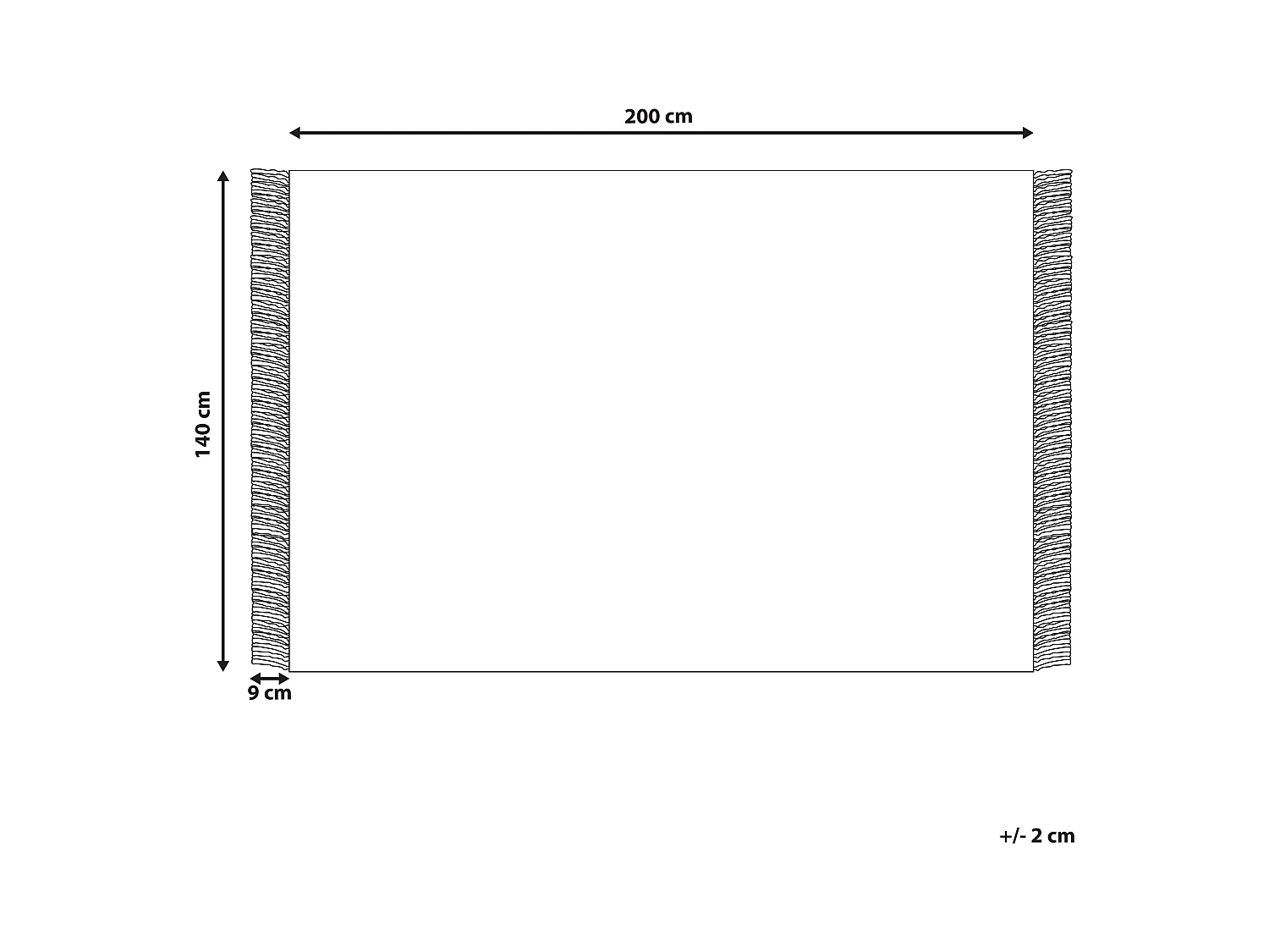 Teppich Wolle / Baumwolle weiß 140x200 cm Fransen Streifen handgewebt Emirler