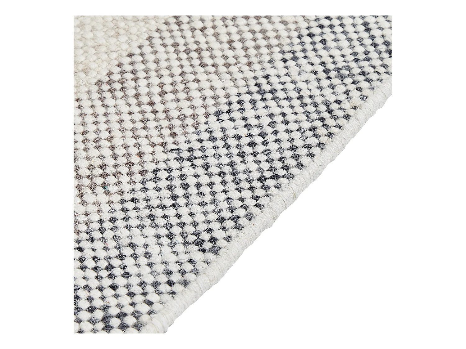 Teppich Wolle / Baumwolle weiß 140x200 cm Fransen Streifen handgewebt Emirler