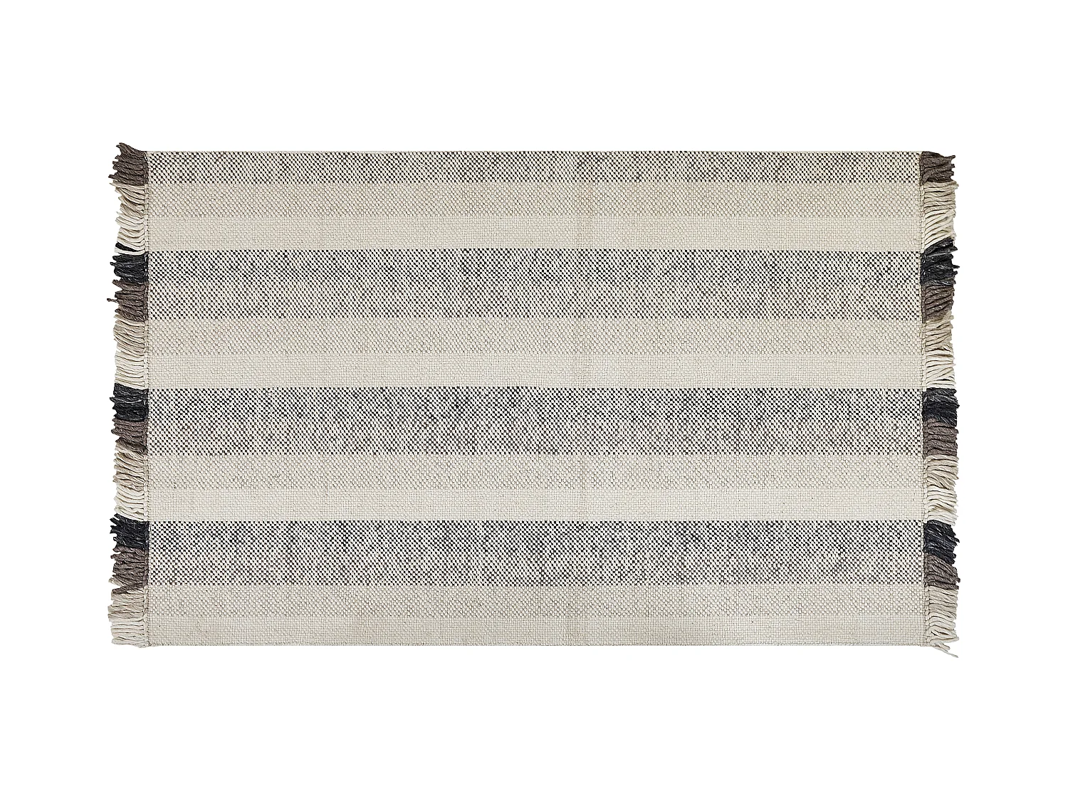 Alfombra de lana blanco crema/negro/marrón 140 x 200 cm EMIRLER